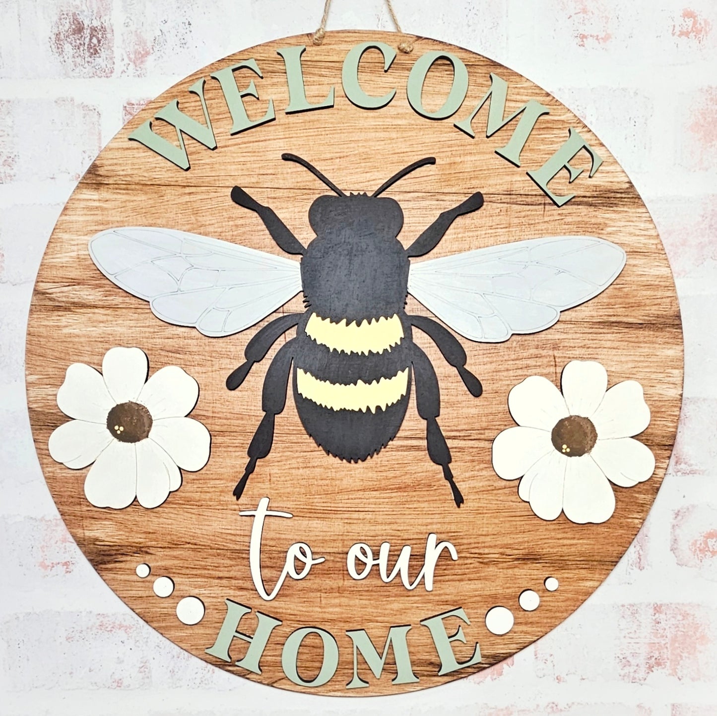 Welcome to Our Home Bee Door Hanger