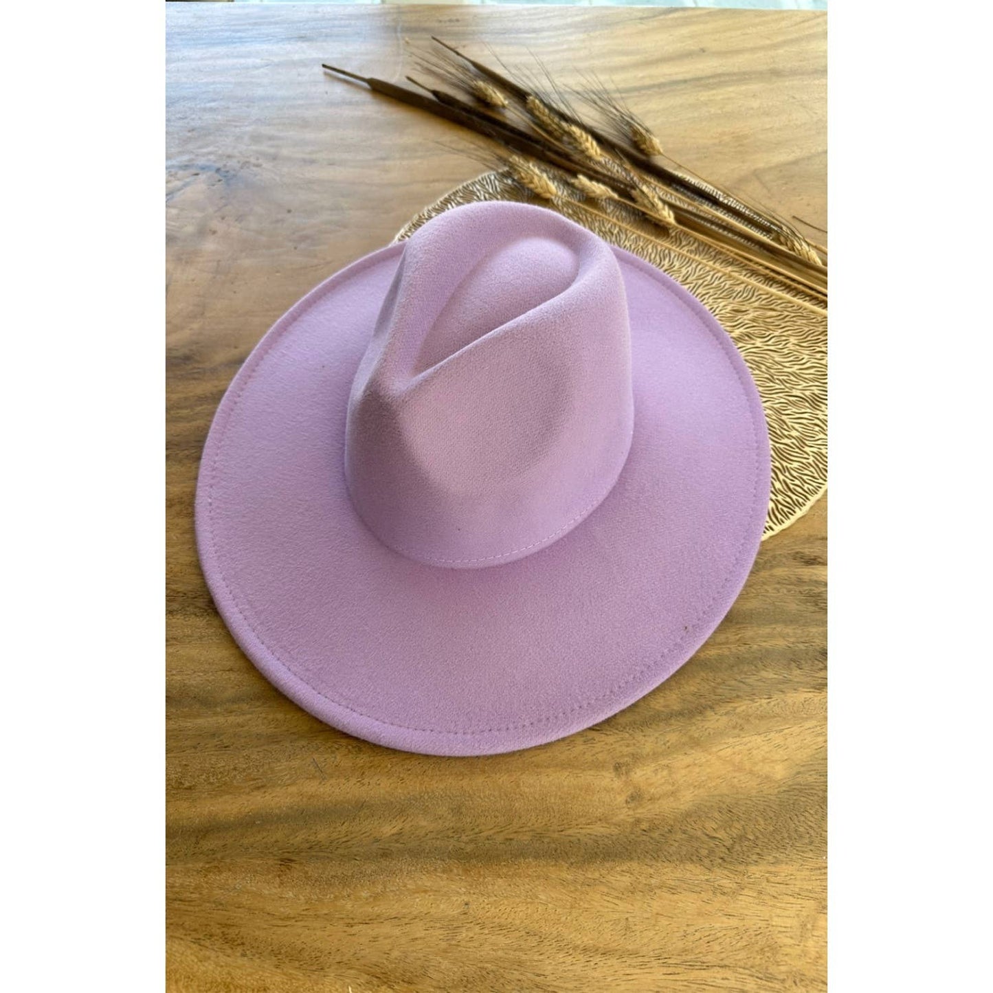 Fashion Classic Wide Brim Premium Felt Hat New: PINK / ONE SIZE