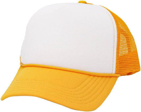 KBETHOS - Classic Foam Front Trucker Hat: Gold-White