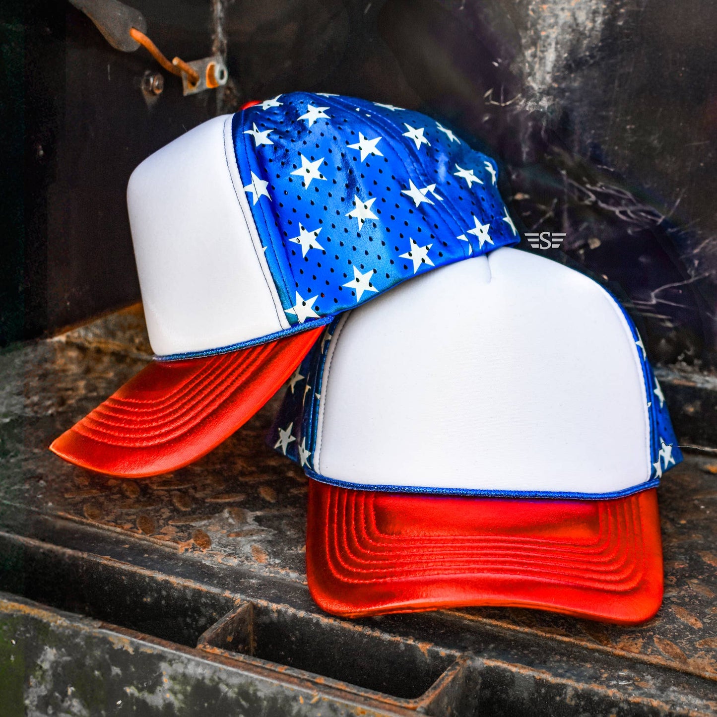Magna Pony Patriotic Metallic Laser Cut Back Cap