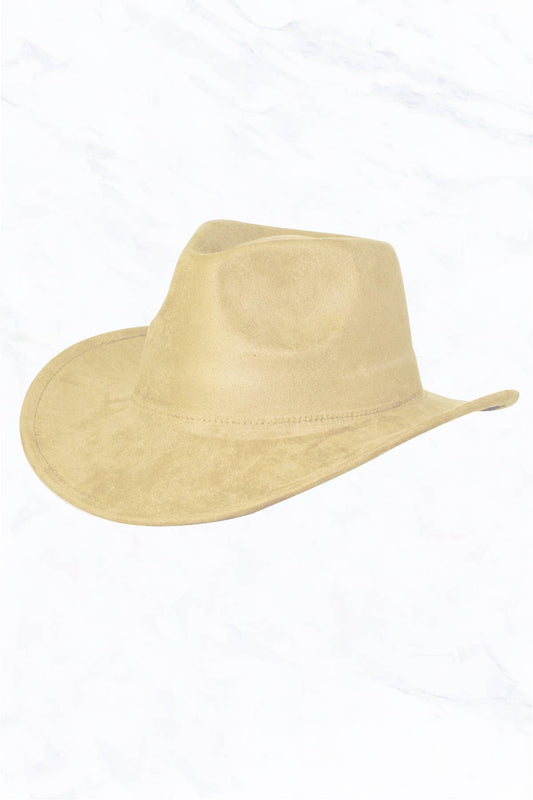 Suzie Q USA - Suede Regular Cowboy Fedora Hat: Beige
