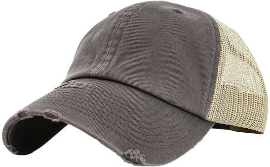 KBETHOS - Vintage Mesh Baseball Cap: DGY-KHK