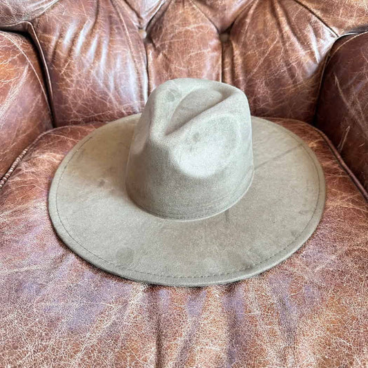 Fashion Classic Wide Brim Premium Suede Hat: Olive / ONE SIZE