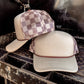 Checkered Mesh Back Cap: Navy Blue/ White