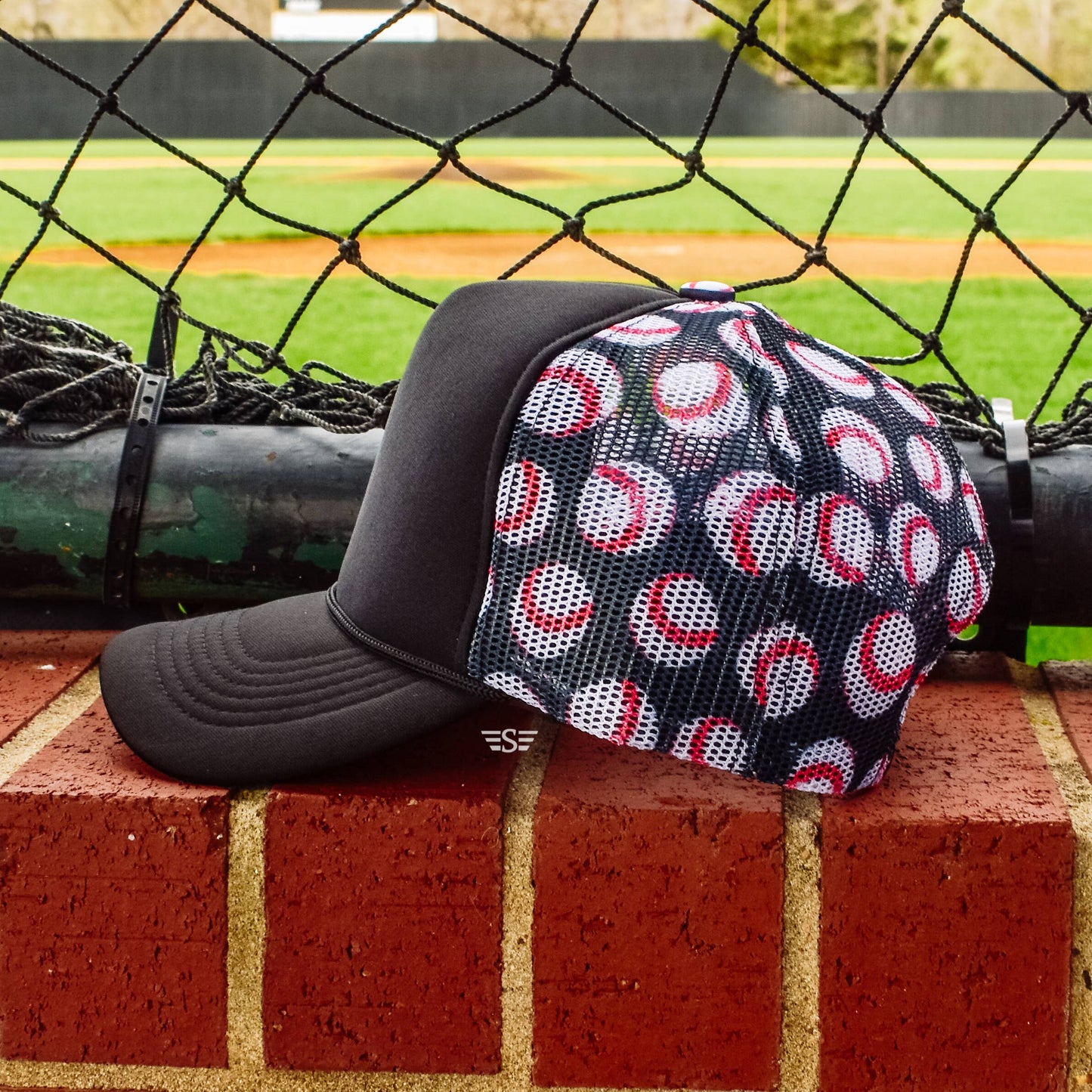 Baseball Magna Pony® Printed Mesh Back Cap: White