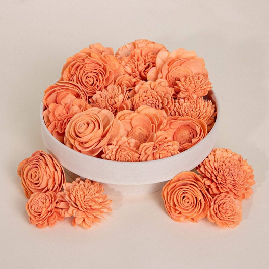 25-Pack of Coral-Colored Mixed Flowers: 25 Pack