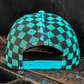 Magna Pony Checkered Mesh Back Cap: Black/ Turquoise