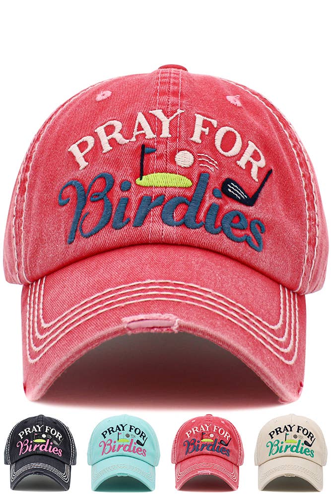 Hana - PRAY FOR BIRDIES Vintage Baseball Cap: Black