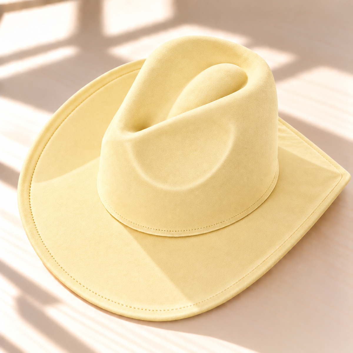 Vegan Suede Cowboy Hat: CARAMEL / ONE SIZE