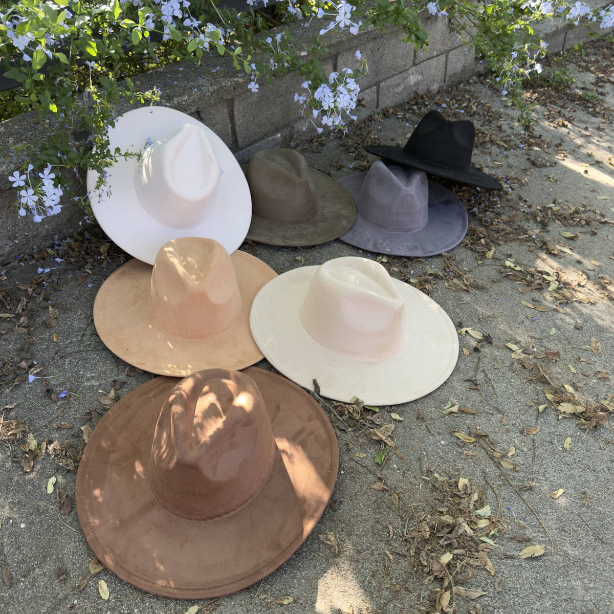 Classic Wide Brim Suede Premium Hat: BROWN / ONE SIZE