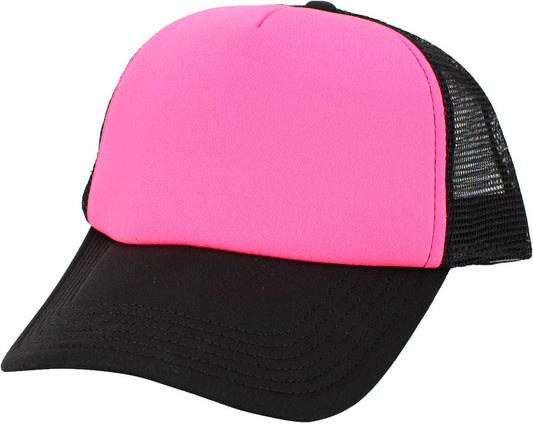 KBETHOS - Classic Foam Front Trucker Hat: Black-N.pink