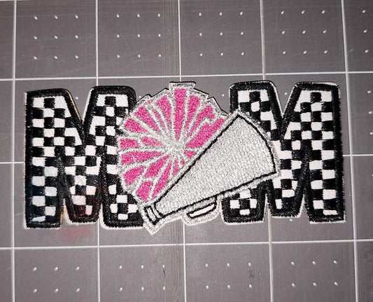 Checker Cheer Mom Iron-On PATCH: Single Patch