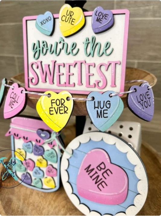 Conversation Heart Tiered Tray Set TT1447