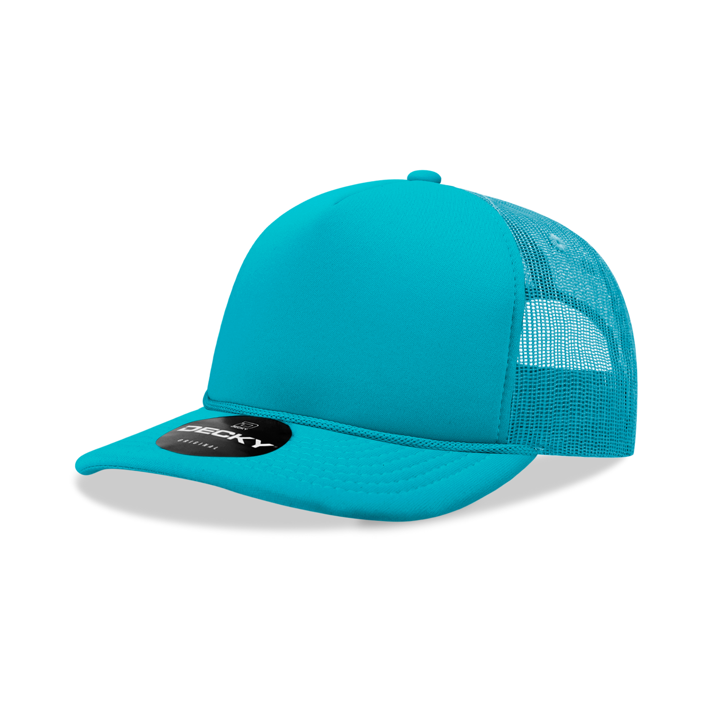 The Park Wholesale - Decky 6025 - Mid Profile, 5 Panel Foam Trucker Hat - 6025: Sky Blue