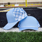 Checkered Mesh Back Cap: Orange/ White