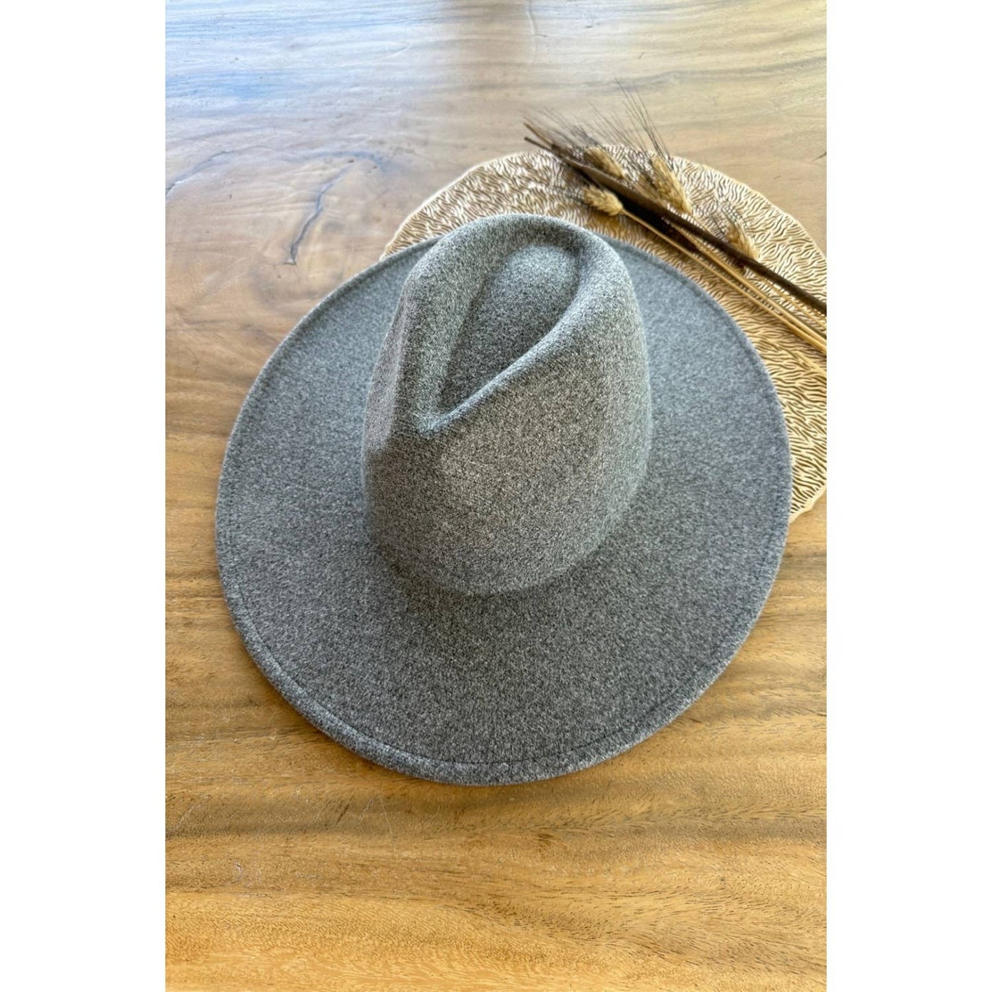 Fashion Classic Wide Brim Premium Felt Hat New: GREY / ONE SIZE