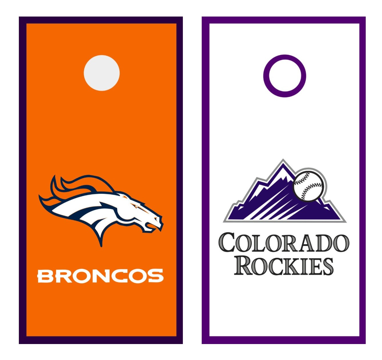 Cowboys Broncos Corn Hole Hand Painted Boards Customizable 