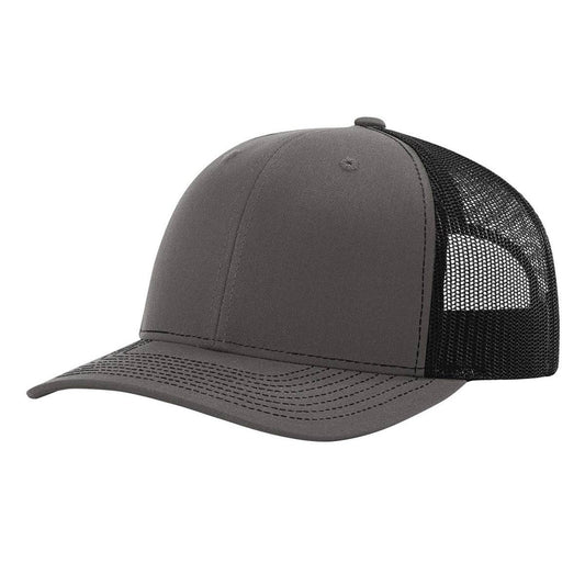 The Park Wholesale - Richardson 112 Classic Premium Trucker Hat, Snapback Cap: Charcoal/Black