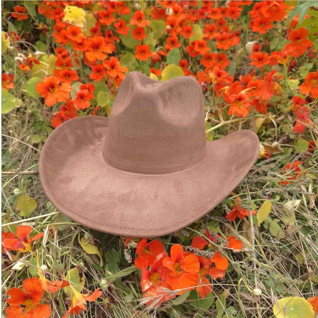 Best seller!!  Fashion Vegan suede cowboy hat : OLIVE / ONE SIZE