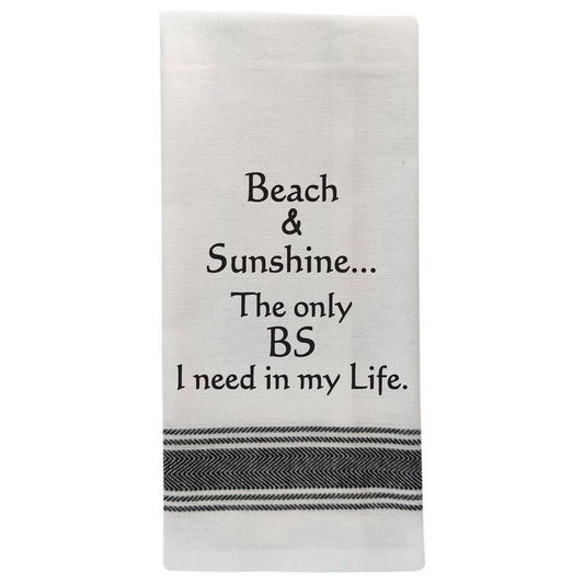 BB-B-100 White Kitchen Towel "Beach & Sunshine…"