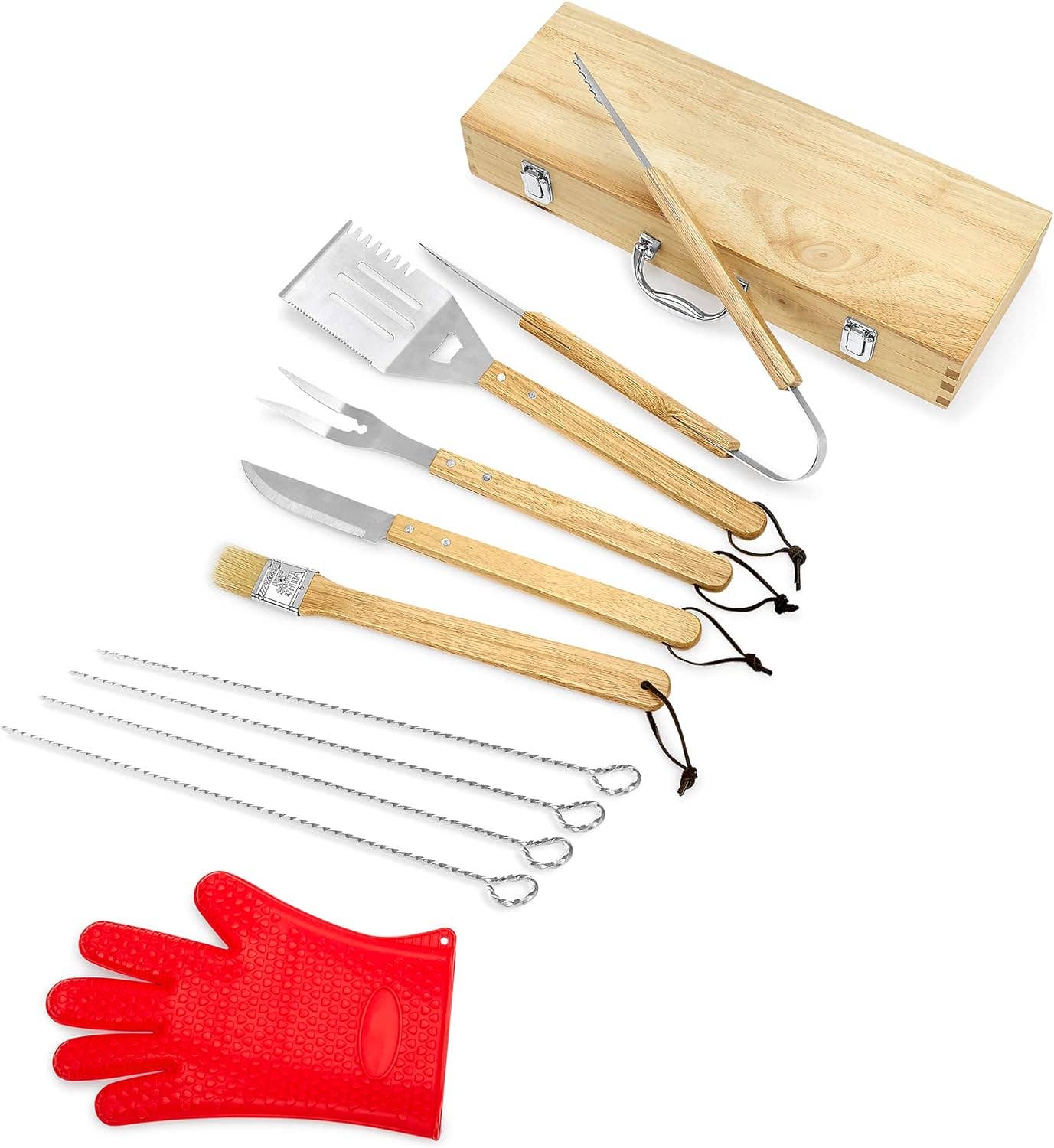MakerFlo BBQ Grill Set -11 Piece Ideal for Laser Engraving: Pack of 1