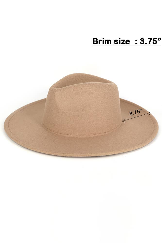 Hana - Solid Plain Panama Hat: Oatmeal