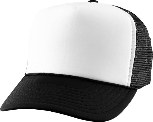 KBETHOS - Classic Foam Front Trucker Hat: Black-White