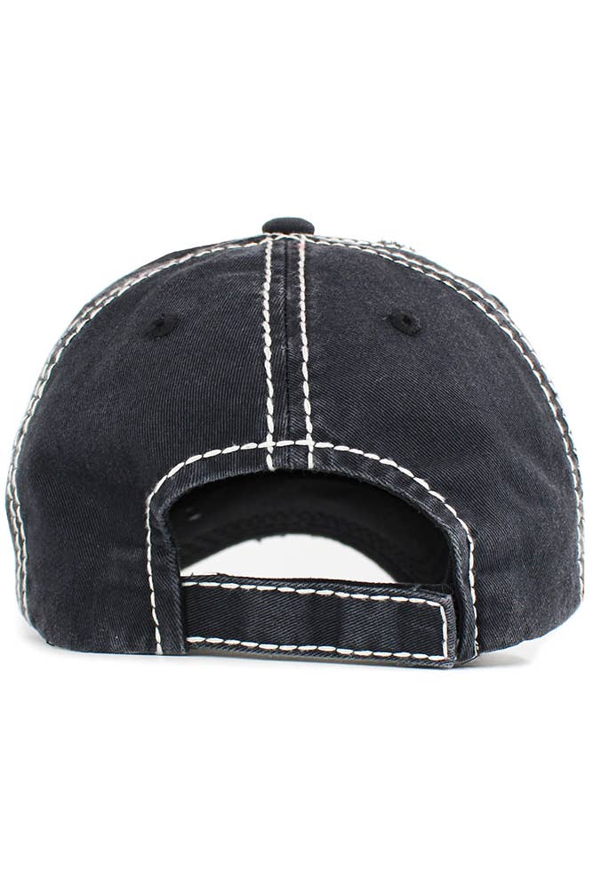 Hana - PRAY FOR BIRDIES Vintage Baseball Cap: Black