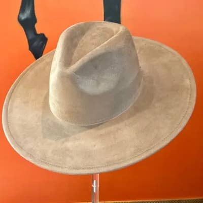 Best seller Fashion Classic Wide Brim Suede Premium  Hat : Olive / ONE SIZE