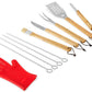 MakerFlo BBQ Grill Set -11 Piece Ideal for Laser Engraving: Pack of 1