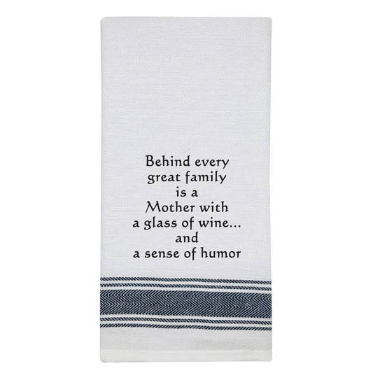 NEW BB-B-108 White Kitchen Tea Towel "Behind every great..."