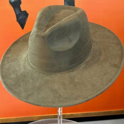 Best seller Fashion Classic Wide Brim Suede Premium  Hat : Grey / ONE SIZE