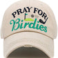 Hana - PRAY FOR BIRDIES Vintage Baseball Cap: Black