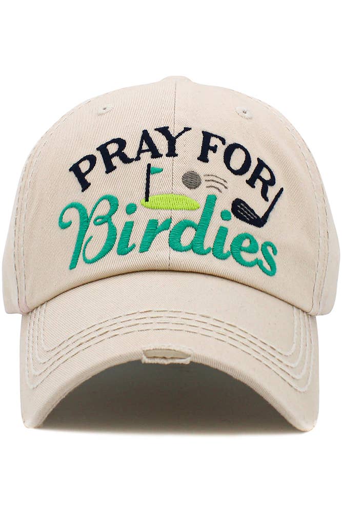 Hana - PRAY FOR BIRDIES Vintage Baseball Cap: Black