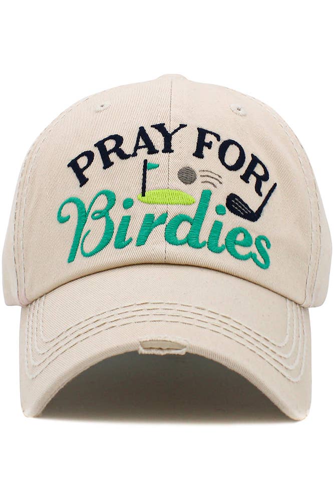 Hana - PRAY FOR BIRDIES Vintage Baseball Cap: Diamond Blue