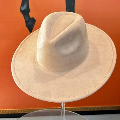 Best seller Fashion Classic Wide Brim Suede Premium  Hat : Grey / ONE SIZE