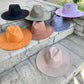 Classic Wide Brim Suede Premium Hat: OLIVE / ONE SIZE