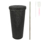 Rhinestone Encrusted Stainless Steel Tumbler : Black