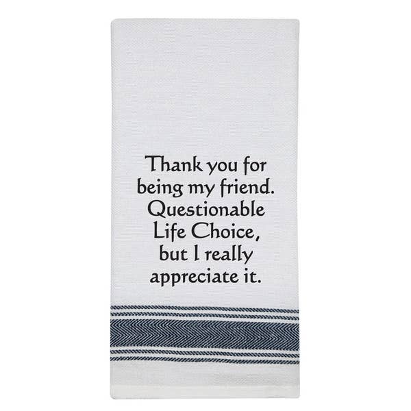 NEW BB-T-166 White Kitchen Towel "Thank you..."