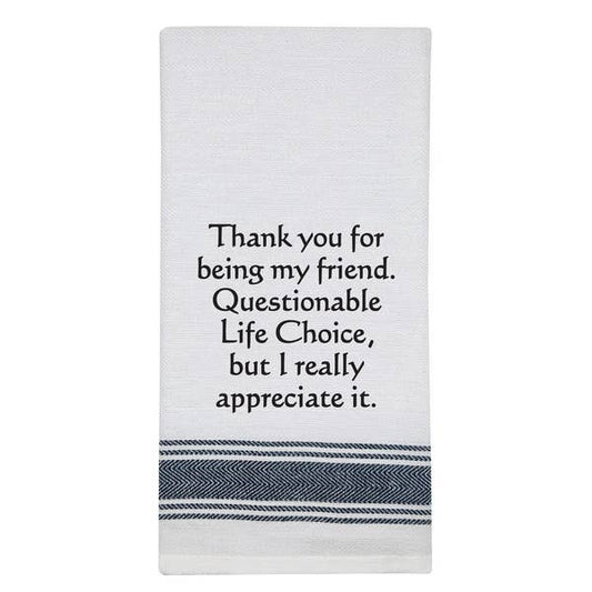 NEW BB-T-166 White Kitchen Towel "Thank you..."