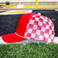 Checkered Mesh Back Cap: Pink/ Light Pink