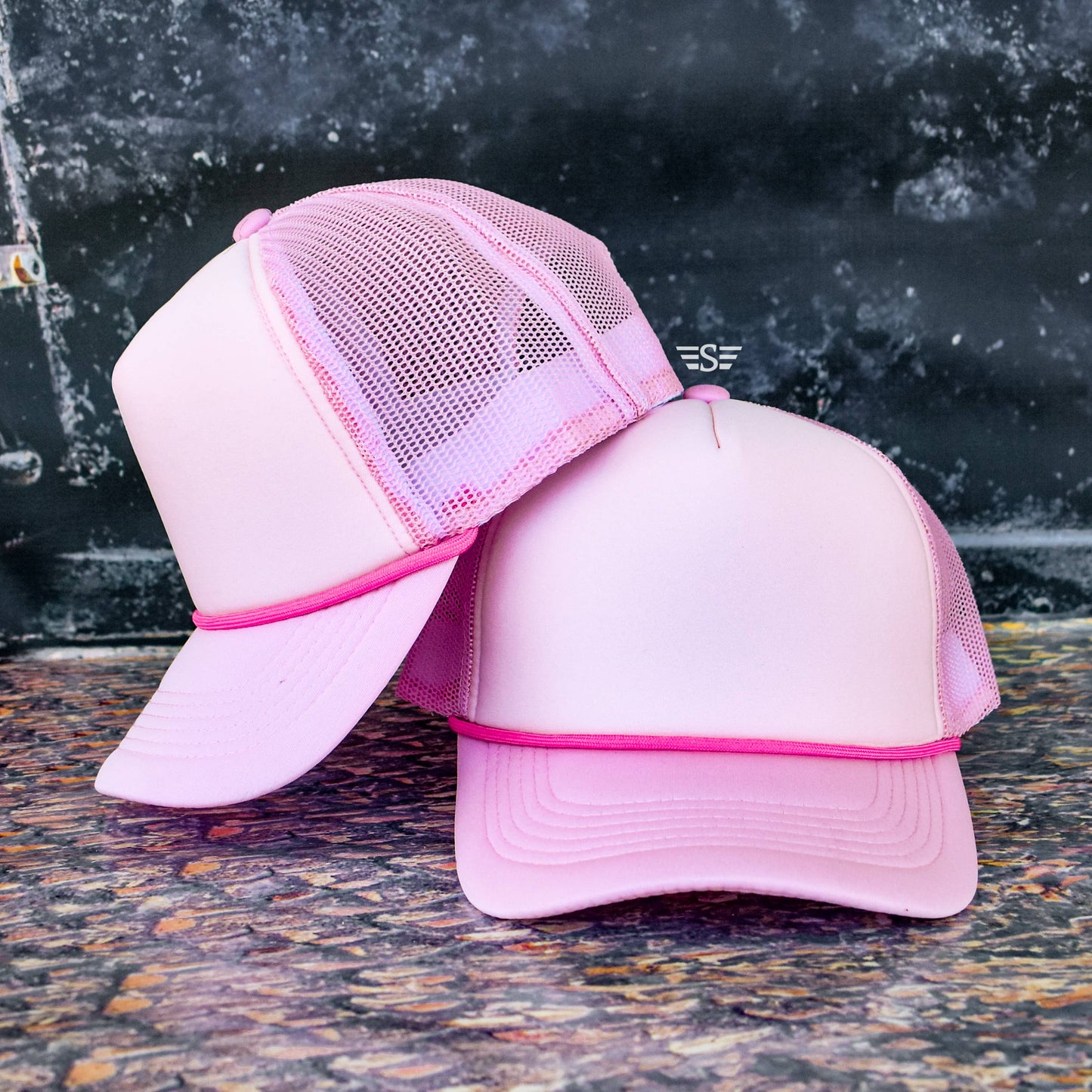 Tri Color Mesh Trucker Cap: Lavender/ Purple Magna Pony