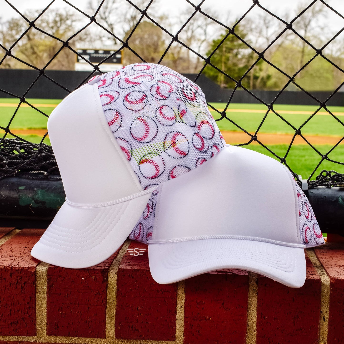 Baseball Magna Pony® Printed Mesh Back Cap: White
