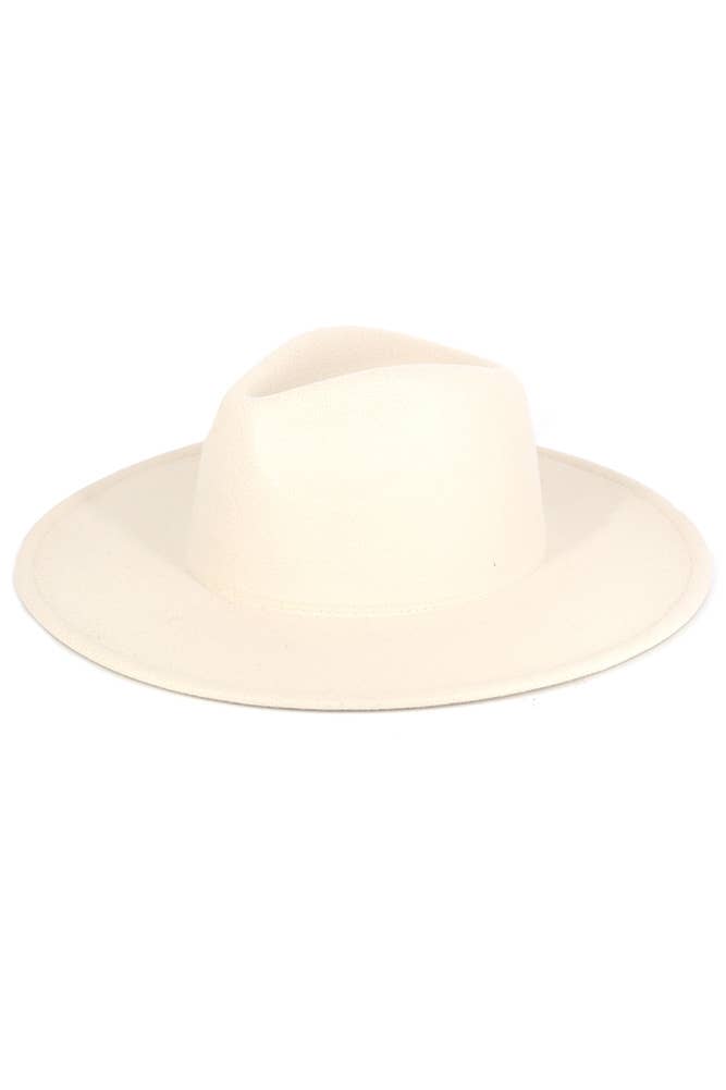 Hana - Solid Plain Panama Hat: Ash Taupe