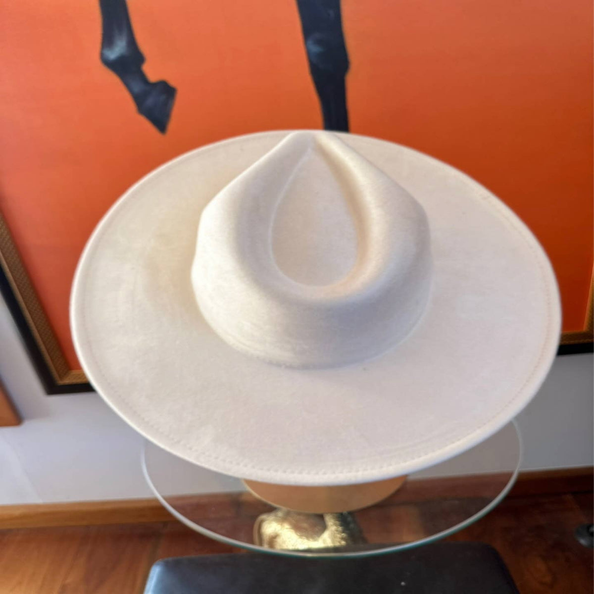 Classic Wide Brim Suede Premium Hat: Rust / ONE SIZE
