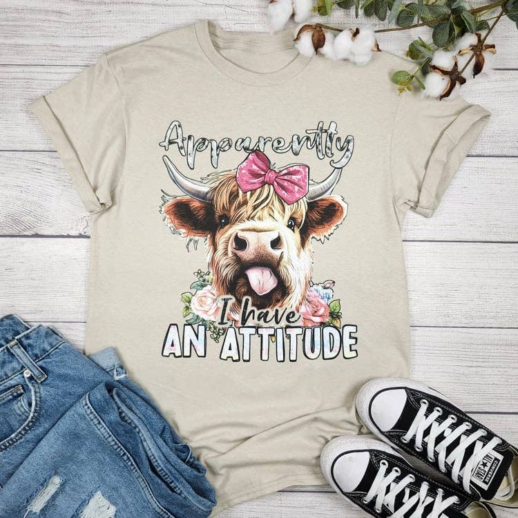 Suzie Q USA - APPARENTLY I HAVE AN ATTITUDE Graphic T-Shirt: XL