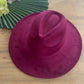 Classic Wide Brim Suede Premium Hat: Wine / ONE SIZE