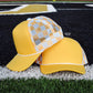 Checkered Mesh Back Cap: Navy Blue/ White