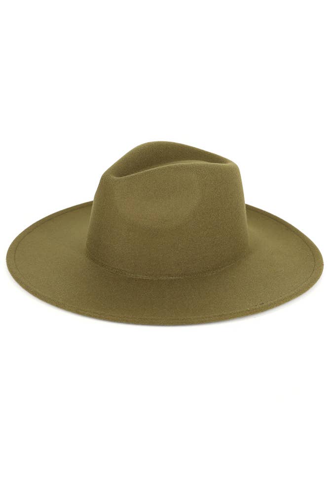 Hana - Solid Plain Panama Hat: Oatmeal