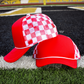 Checkered Mesh Back Cap: Pink/ Light Pink